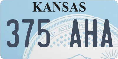 KS license plate 375AHA
