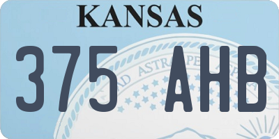 KS license plate 375AHB