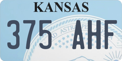 KS license plate 375AHF
