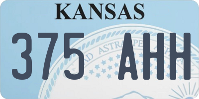 KS license plate 375AHH