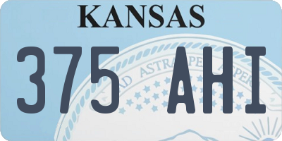 KS license plate 375AHI