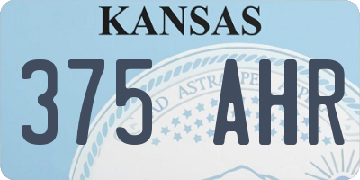 KS license plate 375AHR