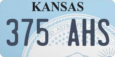 KS license plate 375AHS
