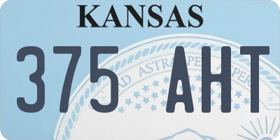 KS license plate 375AHT