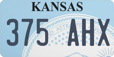KS license plate 375AHX