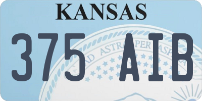 KS license plate 375AIB