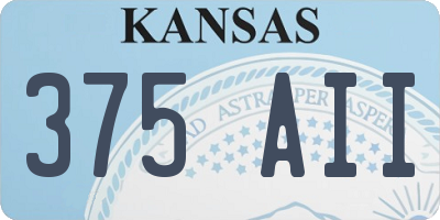 KS license plate 375AII
