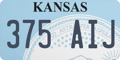 KS license plate 375AIJ
