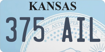 KS license plate 375AIL