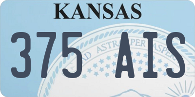KS license plate 375AIS