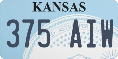 KS license plate 375AIW