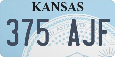 KS license plate 375AJF
