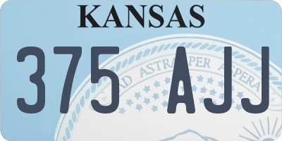 KS license plate 375AJJ