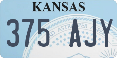 KS license plate 375AJY