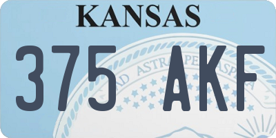 KS license plate 375AKF