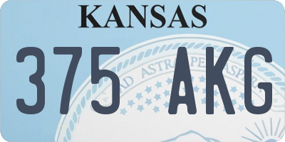 KS license plate 375AKG