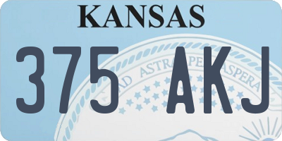 KS license plate 375AKJ