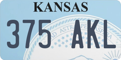 KS license plate 375AKL