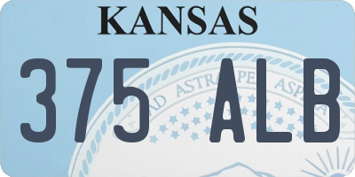 KS license plate 375ALB