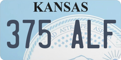 KS license plate 375ALF