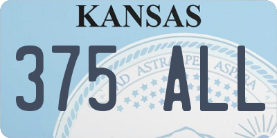 KS license plate 375ALL