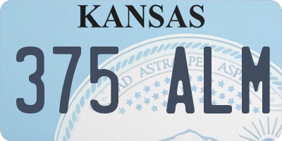 KS license plate 375ALM