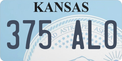 KS license plate 375ALO
