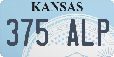 KS license plate 375ALP