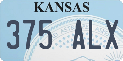 KS license plate 375ALX