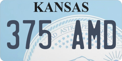 KS license plate 375AMD