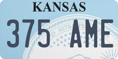 KS license plate 375AME