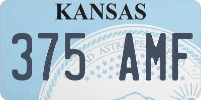 KS license plate 375AMF