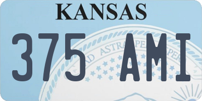KS license plate 375AMI