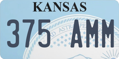 KS license plate 375AMM