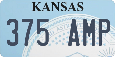 KS license plate 375AMP
