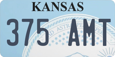 KS license plate 375AMT