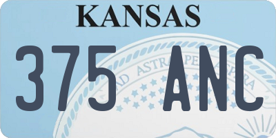 KS license plate 375ANC