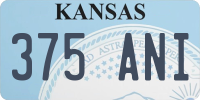 KS license plate 375ANI