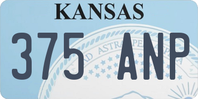 KS license plate 375ANP