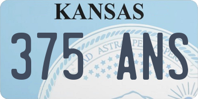 KS license plate 375ANS