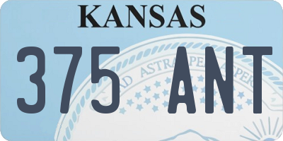 KS license plate 375ANT