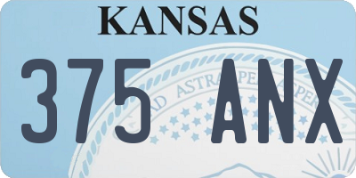 KS license plate 375ANX