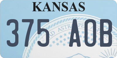 KS license plate 375AOB