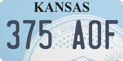 KS license plate 375AOF