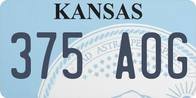 KS license plate 375AOG