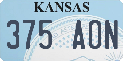KS license plate 375AON