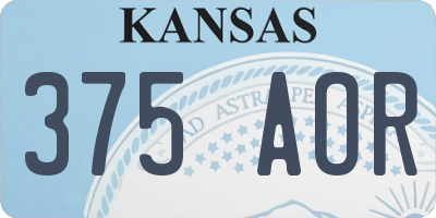 KS license plate 375AOR