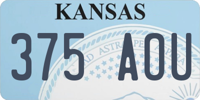 KS license plate 375AOU