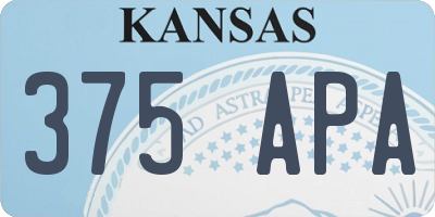 KS license plate 375APA