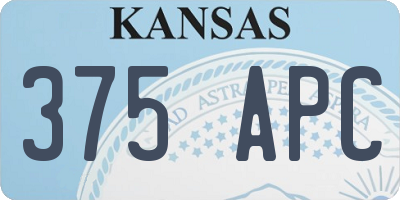 KS license plate 375APC